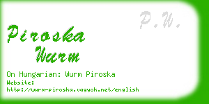 piroska wurm business card